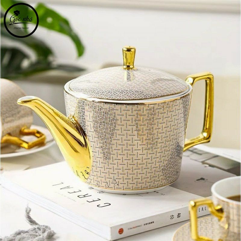 Set Trà Ấm Sứ Xương Lancaster Cao Cấp