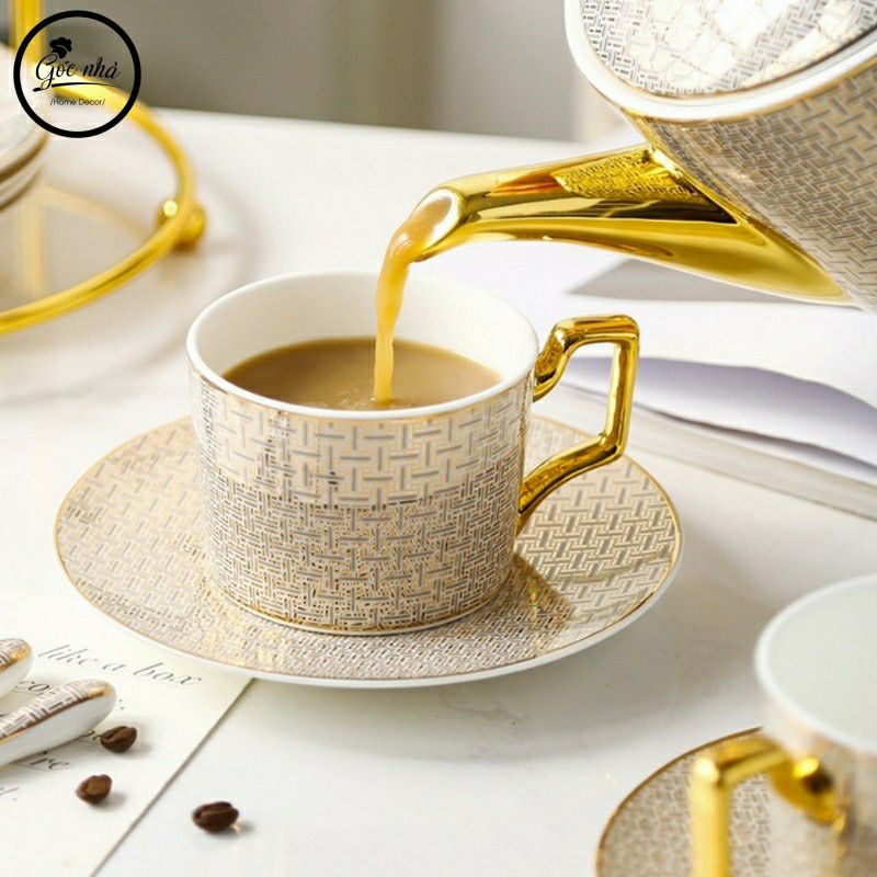 Set Trà Ấm Sứ Xương Lancaster Cao Cấp