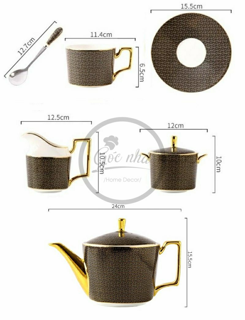 Set Trà Ấm Sứ Xương Lancaster Cao Cấp