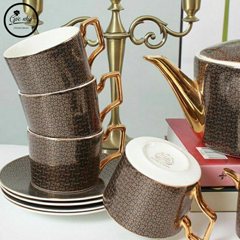 Set Trà Ấm Sứ Xương Lancaster Cao Cấp