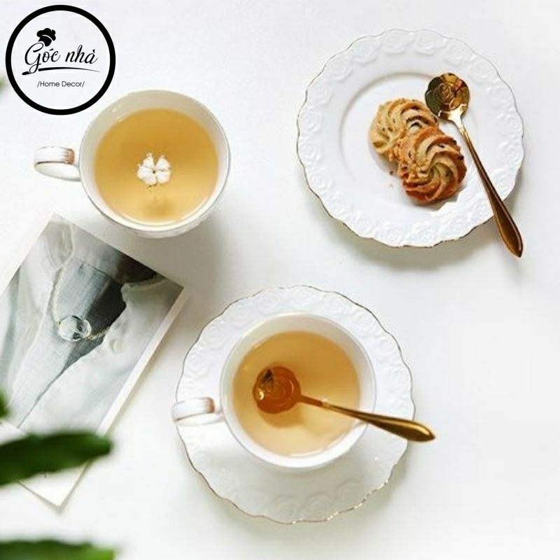 Bộ trà đế đun hoa hổng nổi