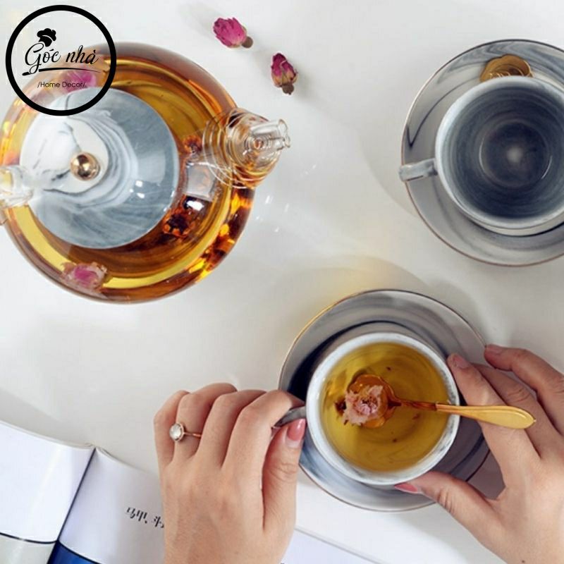 Bộ trà vân đá Marble giá treo