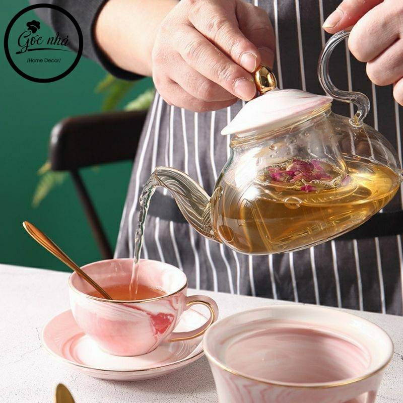 Bộ trà vân đá Marble giá treo