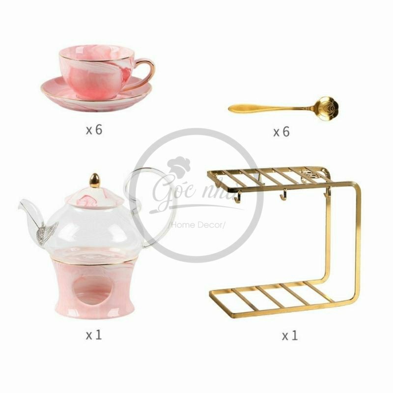 Bộ trà vân đá Marble giá treo