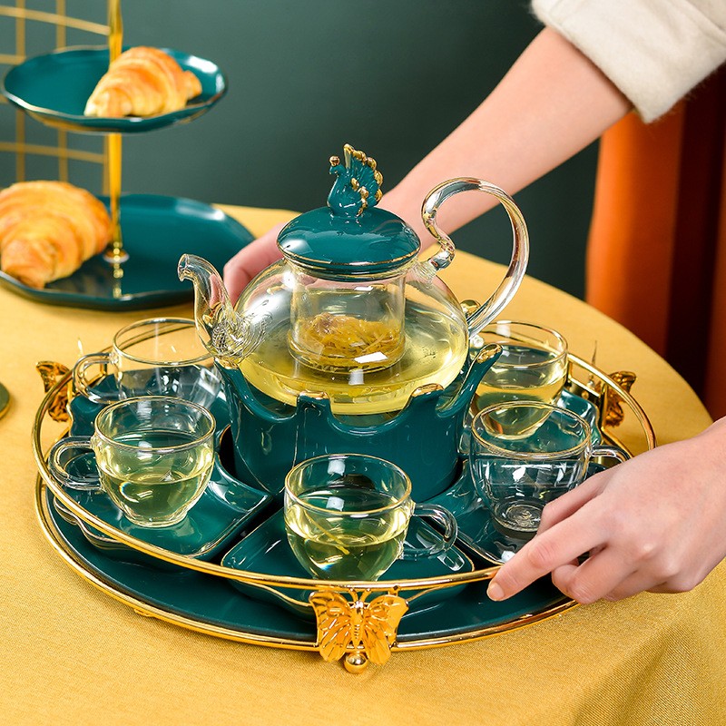 Bộ tách trà "Cánh bướm" đế nến