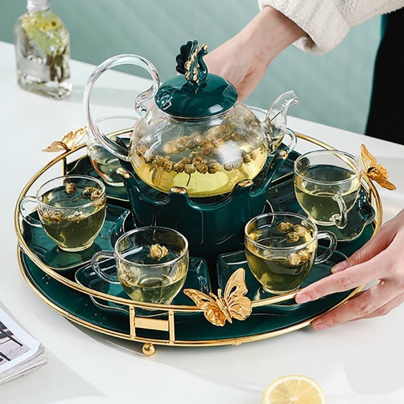 Bộ tách trà "Cánh bướm" đế nến