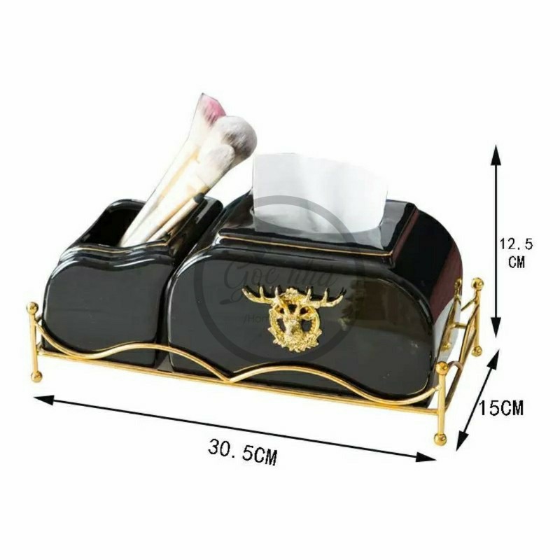 Set Hộp Khăn Giấy Khung Thép Hươu Nổi