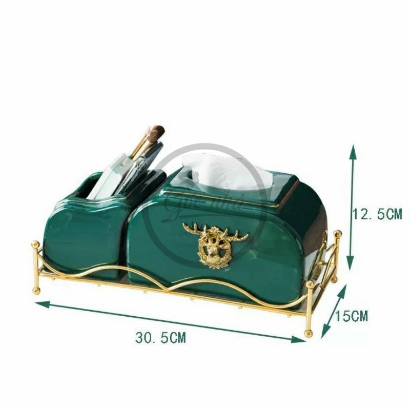 Set Hộp Khăn Giấy Khung Thép Hươu Nổi