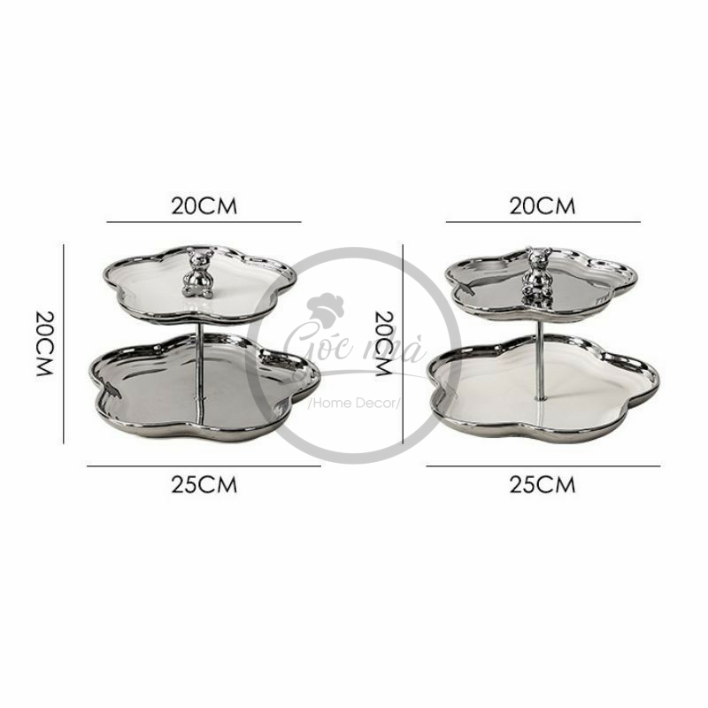 Khay Bánh Hoa 5 Cánh Silver