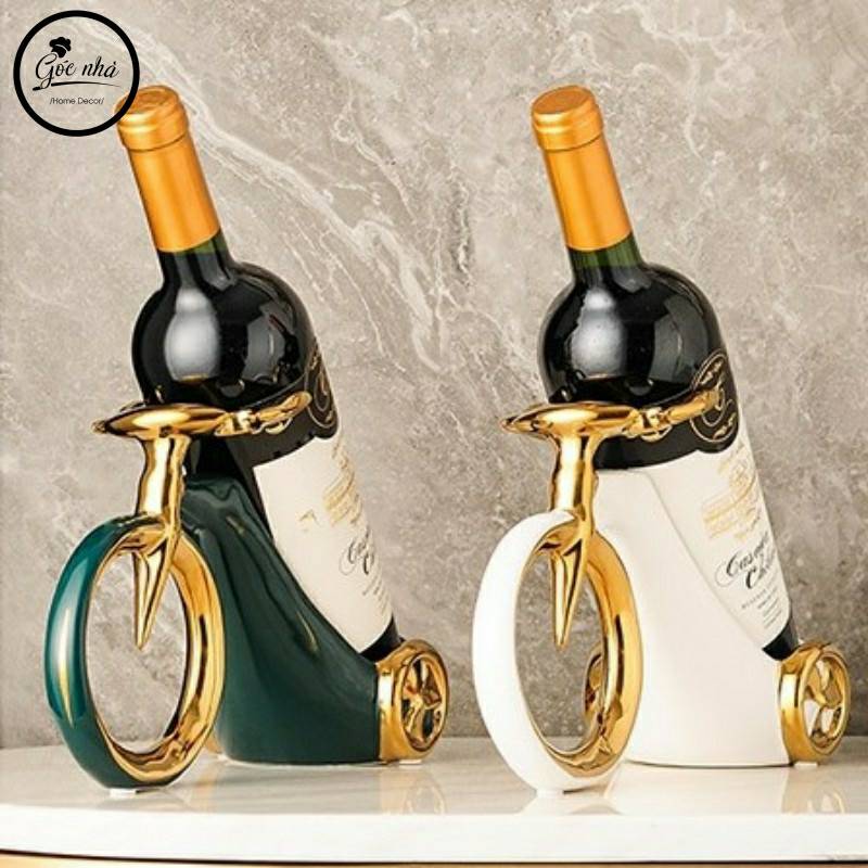 Kệ để rượu sứ decor  hình xe đạp