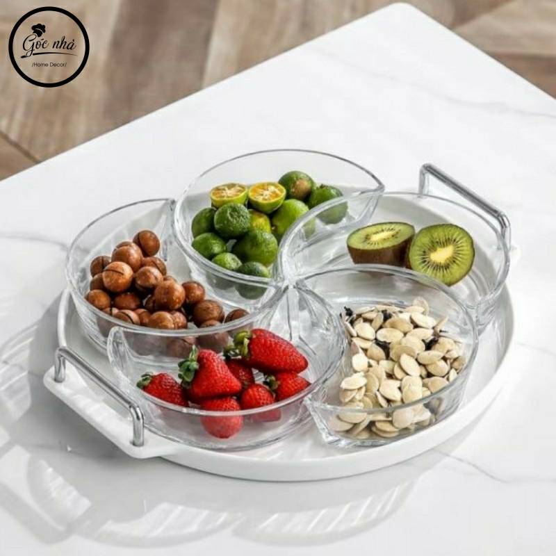 Khay mứt Dragon tròn mâm sứ cao cấp