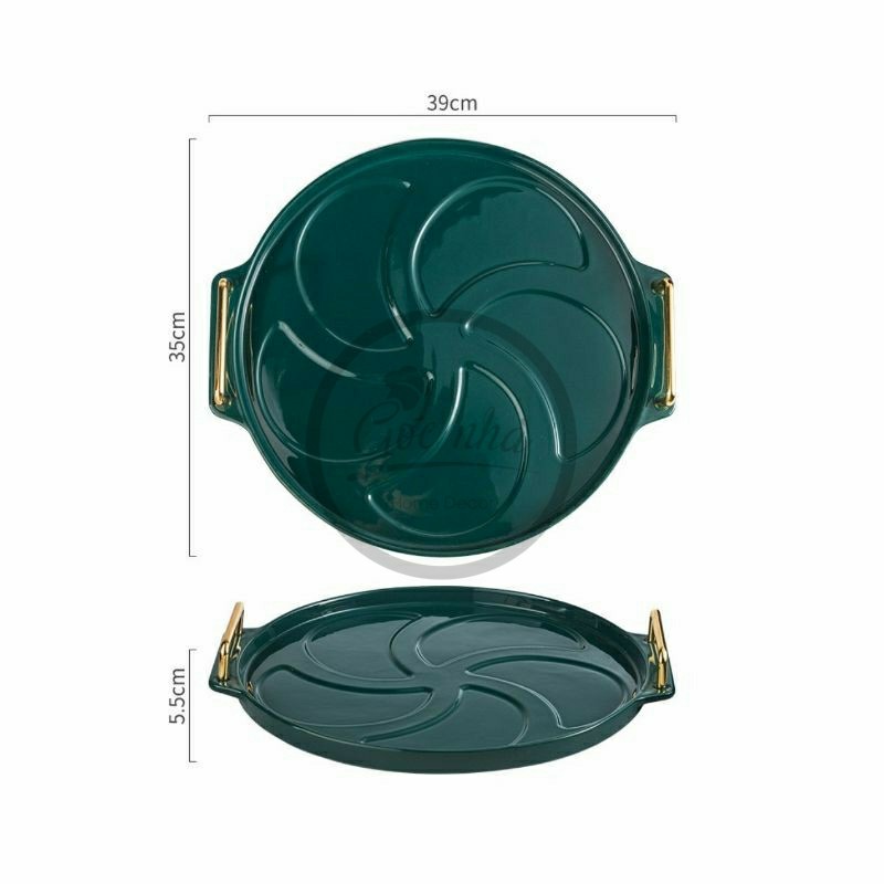 Khay mứt Dragon tròn mâm sứ cao cấp