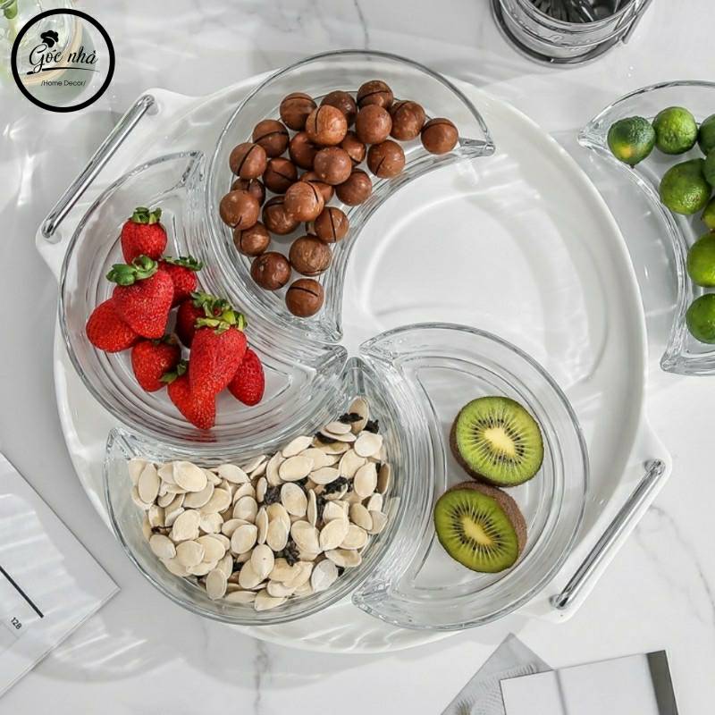 Khay mứt Dragon tròn mâm sứ cao cấp