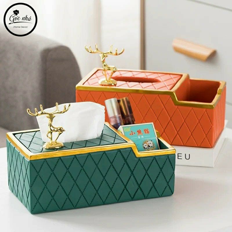Hộp giấy kẻ trám 2 ngăn cao cấp