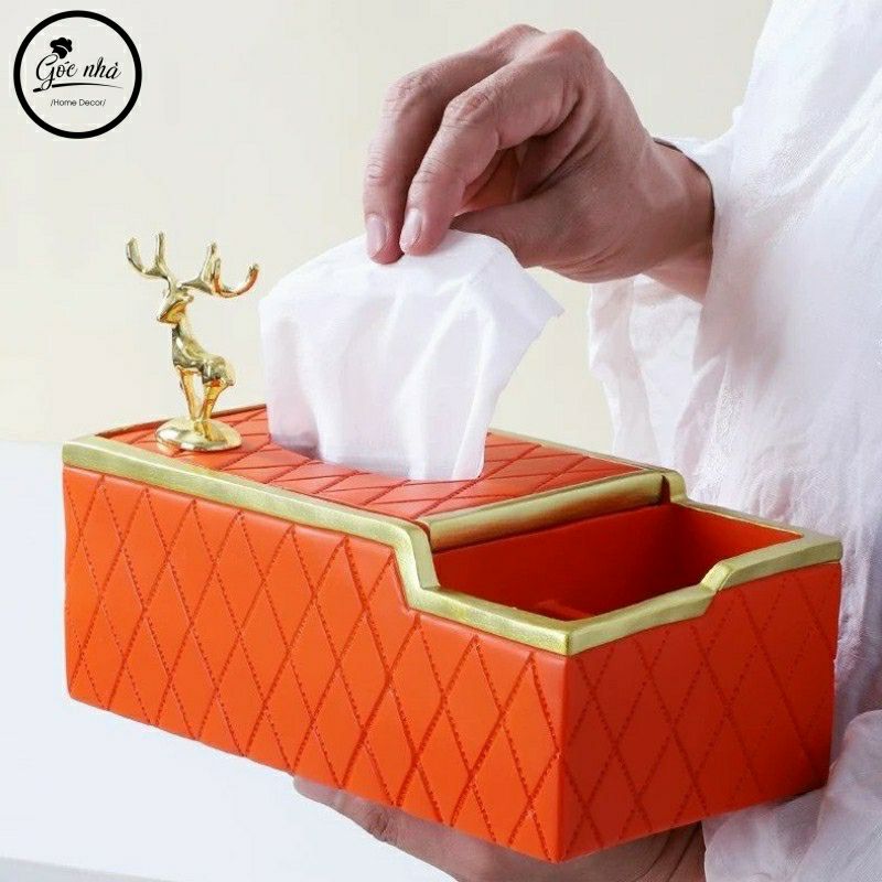 Hộp giấy kẻ trám 2 ngăn cao cấp