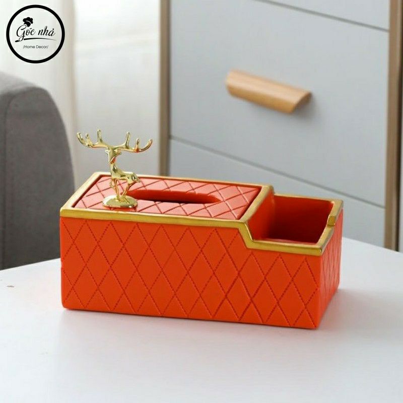 Hộp giấy kẻ trám 2 ngăn cao cấp