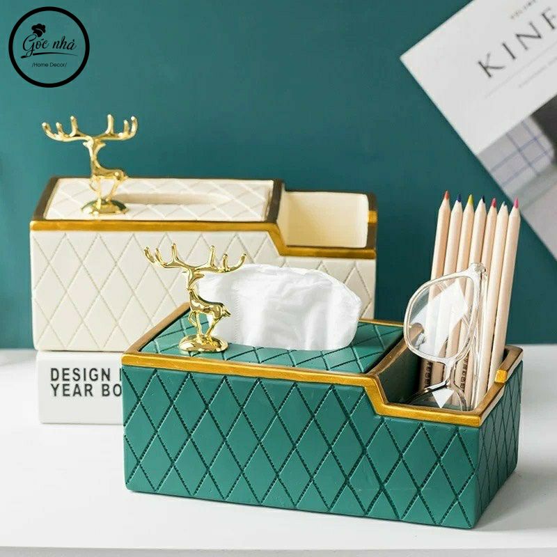 Hộp giấy kẻ trám 2 ngăn cao cấp