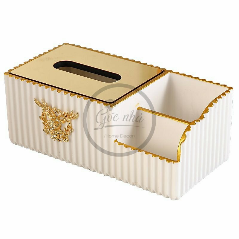 Hộp giấy kẻ sọc 3 ngăn cao cấp