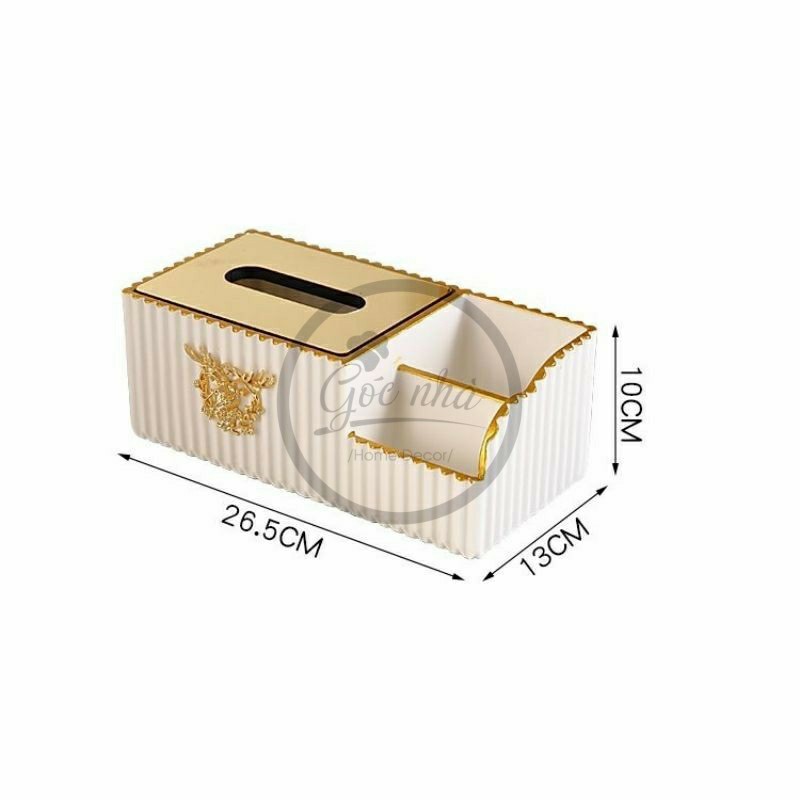 Hộp giấy kẻ sọc 3 ngăn cao cấp