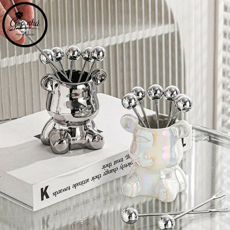 LỌ NĨA ĂN TRÁI CÂY SILVER TEDDY