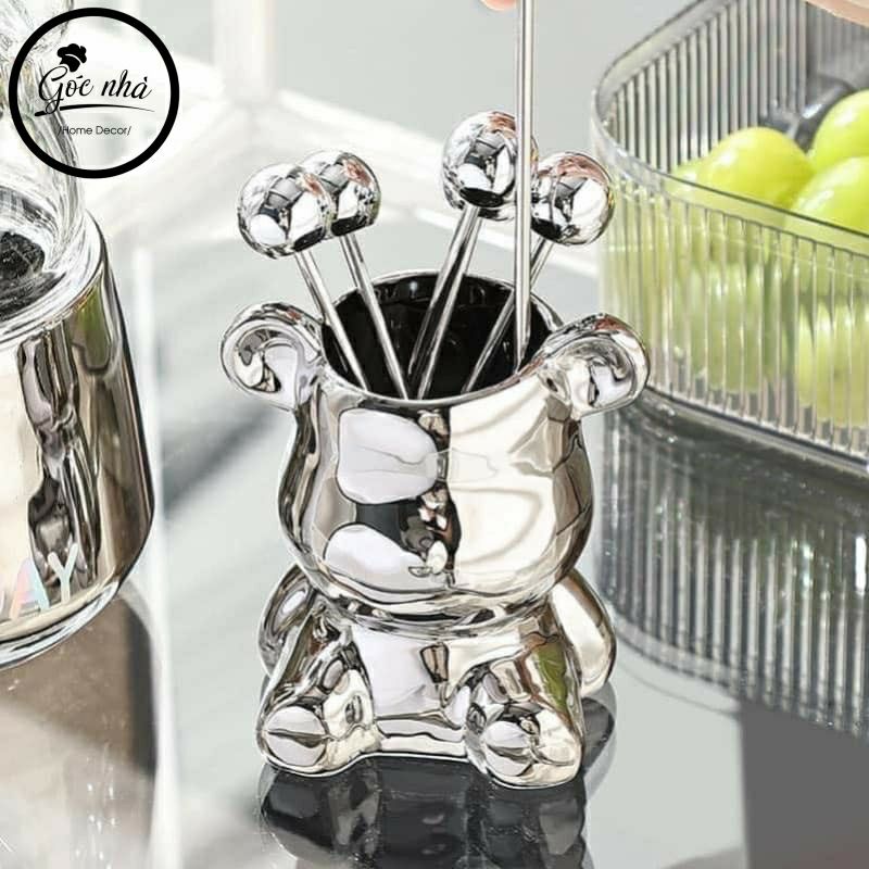 LỌ NĨA ĂN TRÁI CÂY SILVER TEDDY