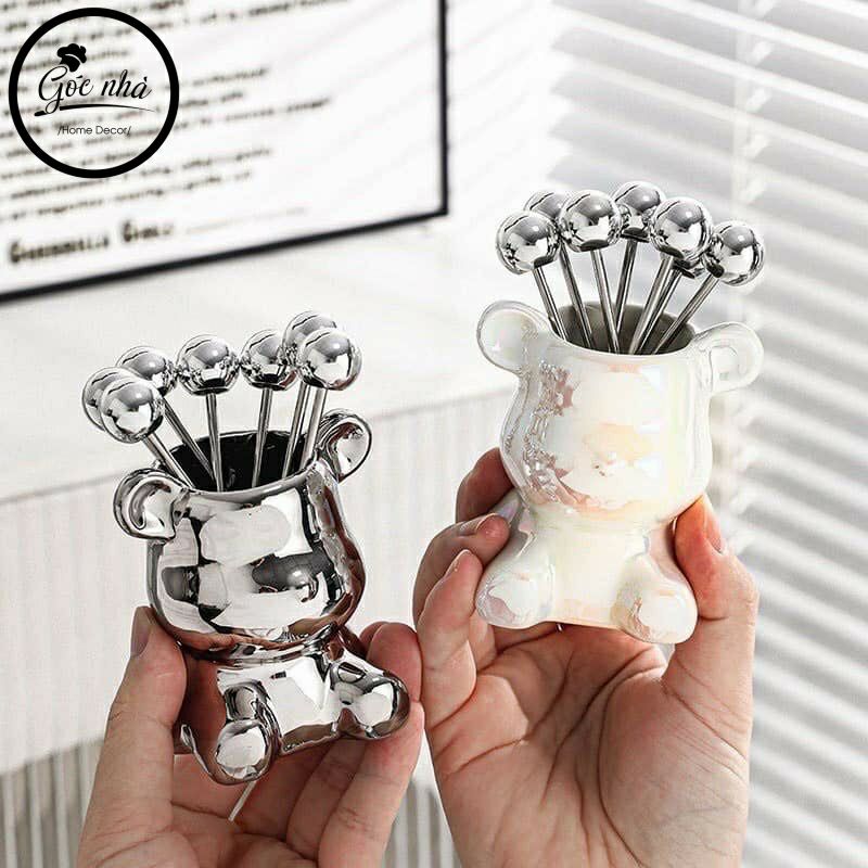 LỌ NĨA ĂN TRÁI CÂY SILVER TEDDY