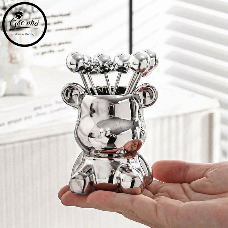 LỌ NĨA ĂN TRÁI CÂY SILVER TEDDY