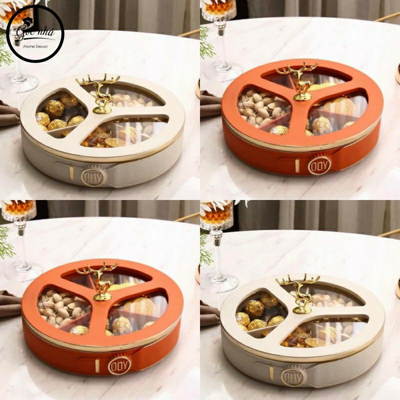 Khay Mứt 3 Ngăn Hươu Nổi Cao Cấp