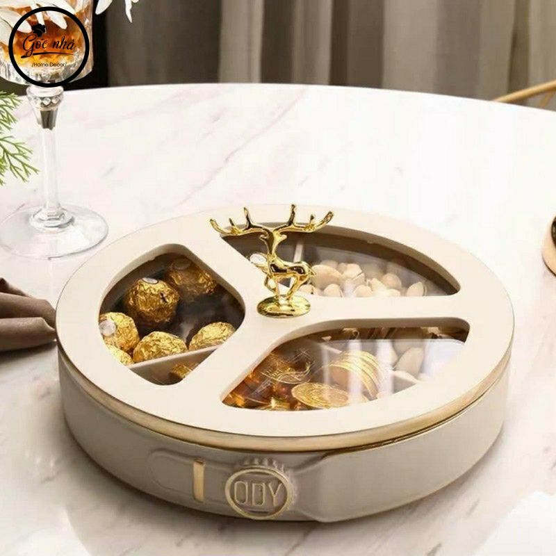 Khay Mứt 3 Ngăn Hươu Nổi Cao Cấp