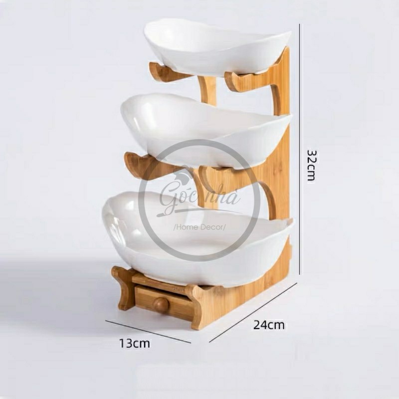 Kệ Trái Cây Khung Gỗ Hộc