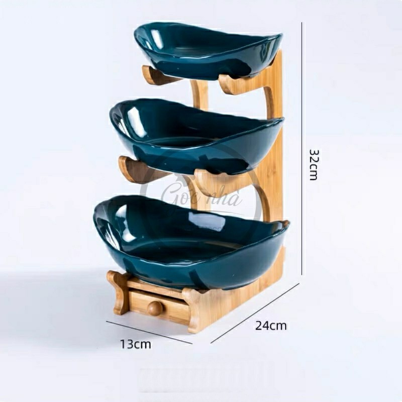 Kệ Trái Cây Khung Gỗ Hộc