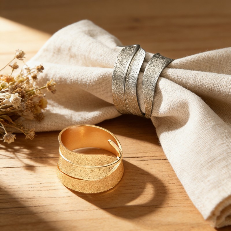 Napkin ring- Vòng khăn lá lúa cuốn dài Riceleaf