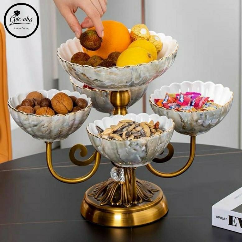 Khay trái 5 tầng đế xoay