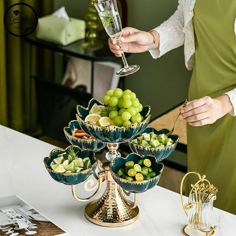 Khay trái 5 tầng đế xoay