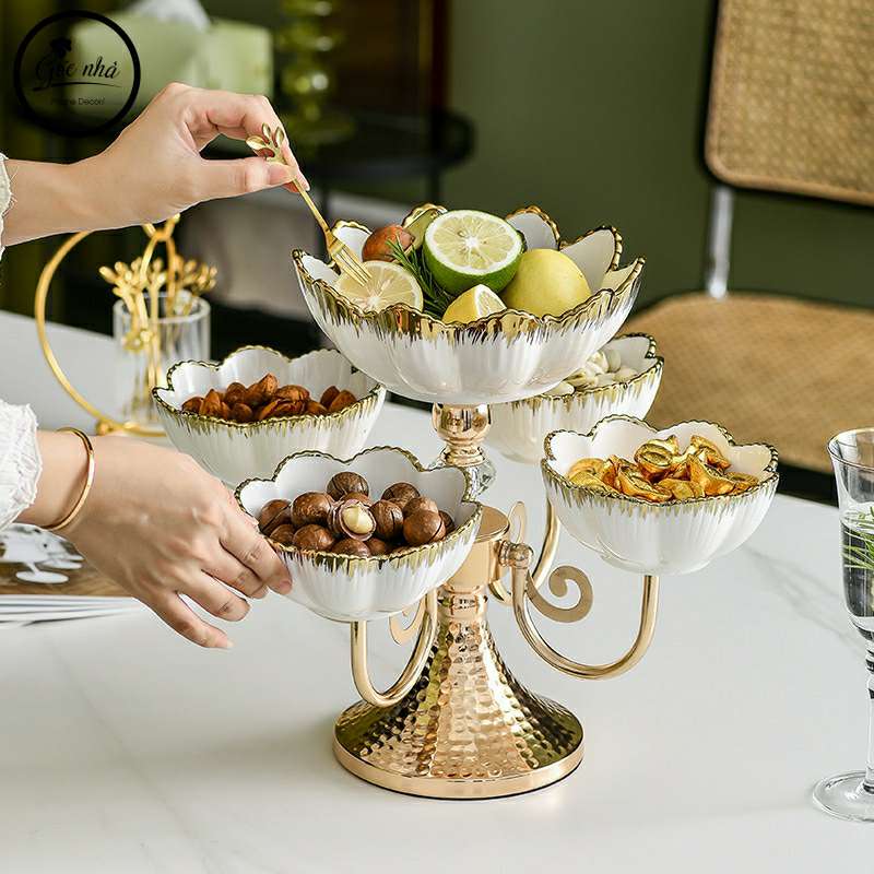 Khay trái 5 tầng đế xoay