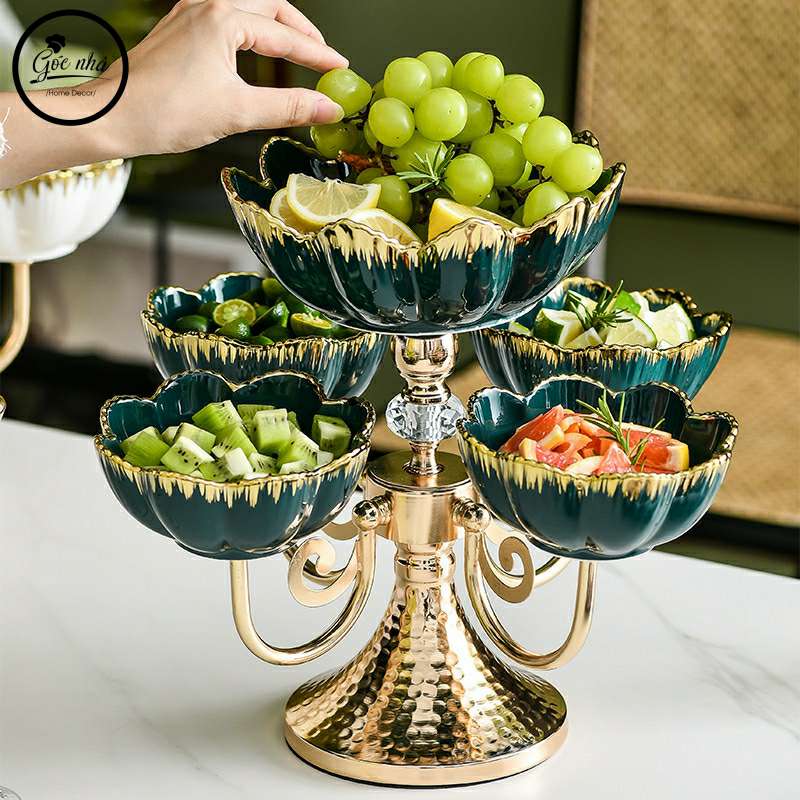 Khay trái 5 tầng đế xoay