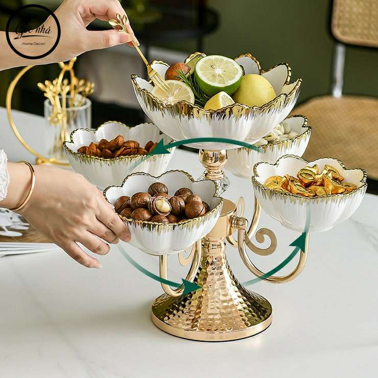 Khay trái 5 tầng đế xoay