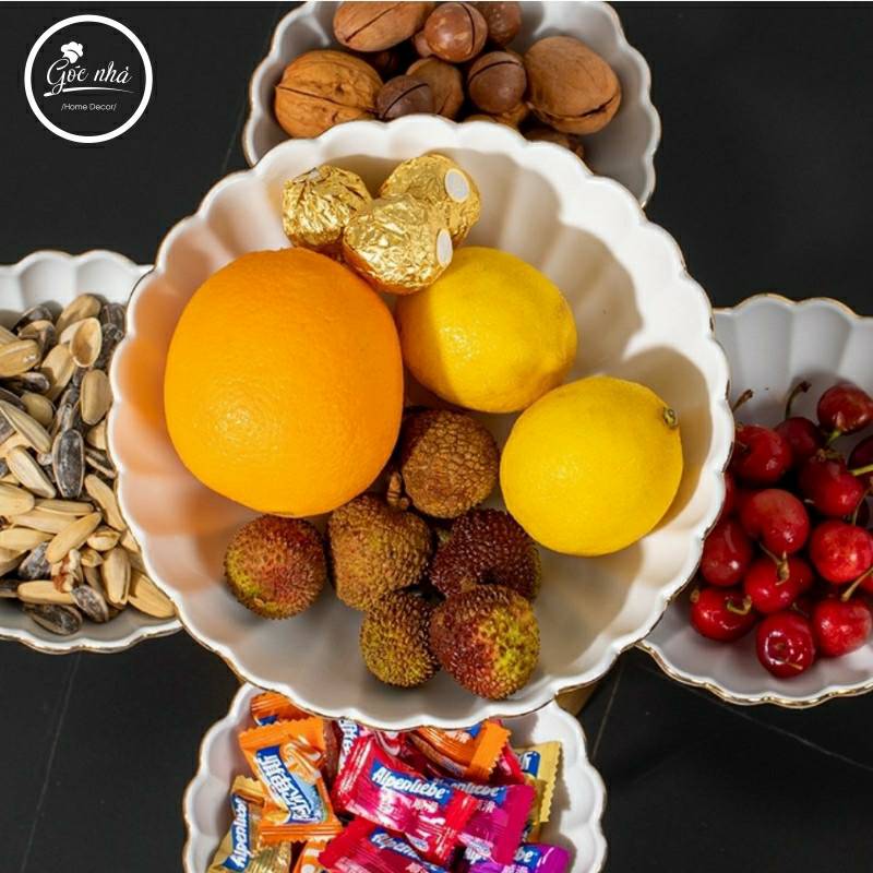 Khay trái 5 tầng đế xoay