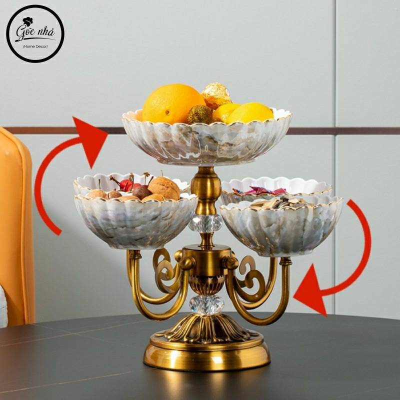 Khay trái 5 tầng đế xoay