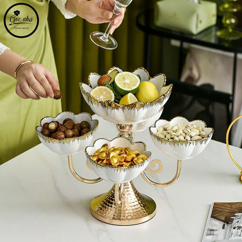 Khay trái 5 tầng đế xoay