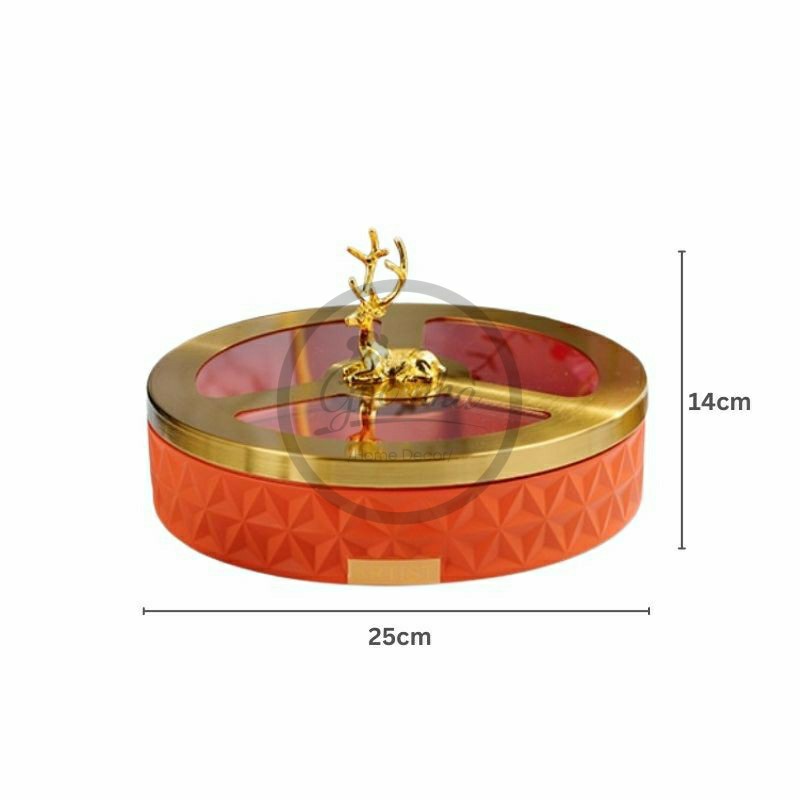 Hộp Khay Mứt Sứ Moza Nắp Hươu