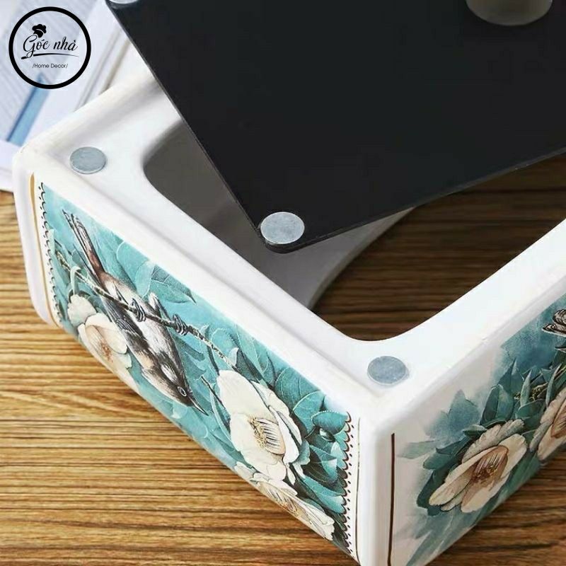 Hộp khăn giấy sứ xương vàng kim cao cấp