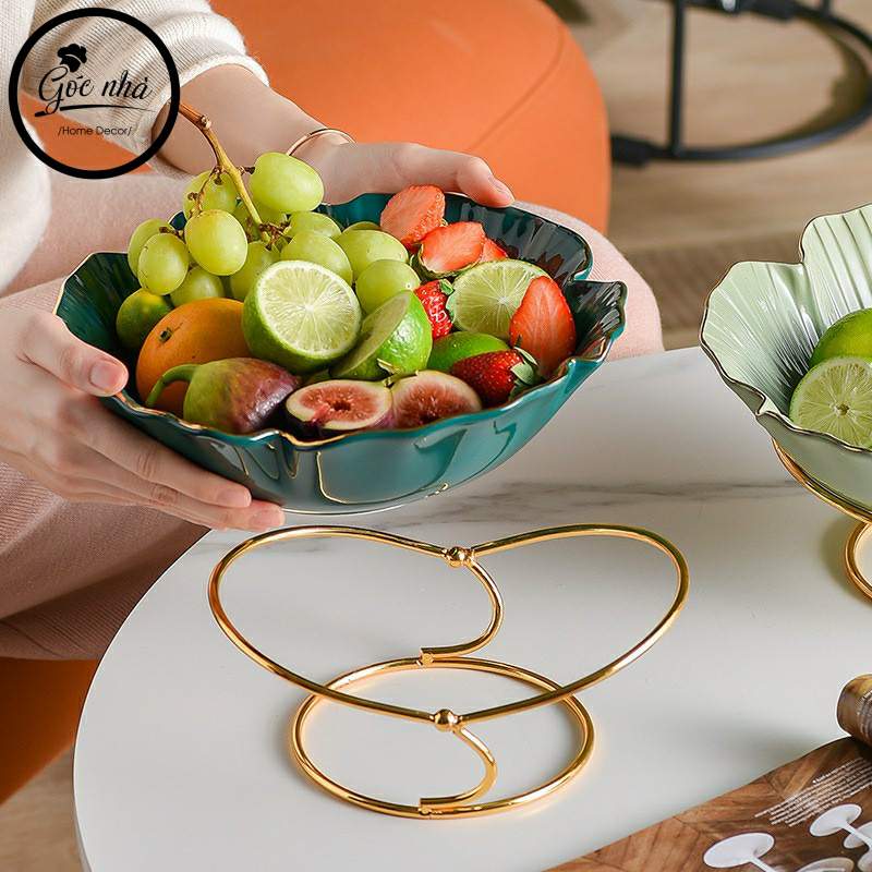 Khay trái cây floral khung thép
