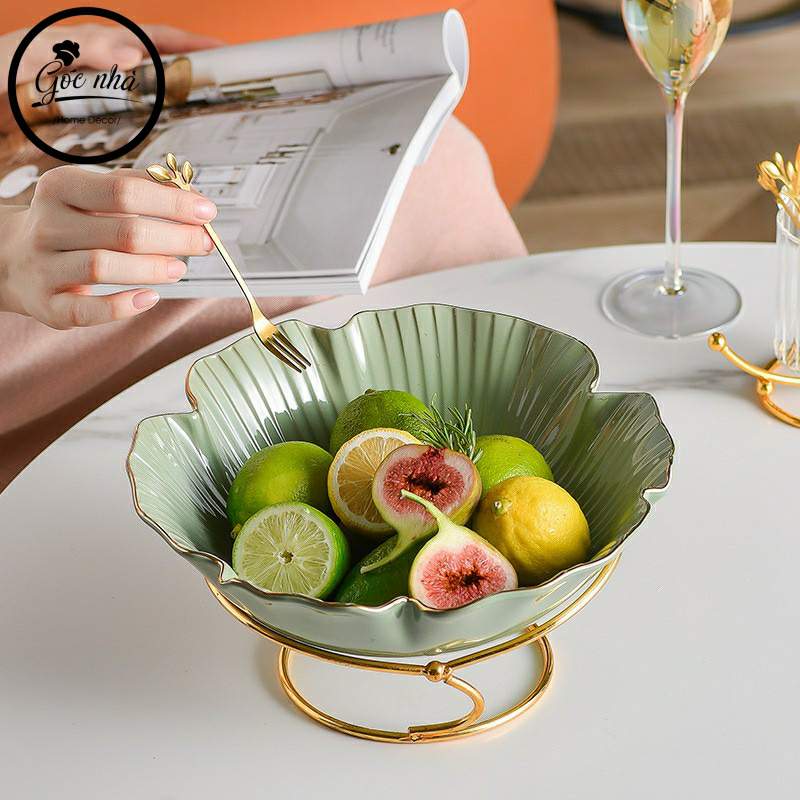Khay trái cây floral khung thép
