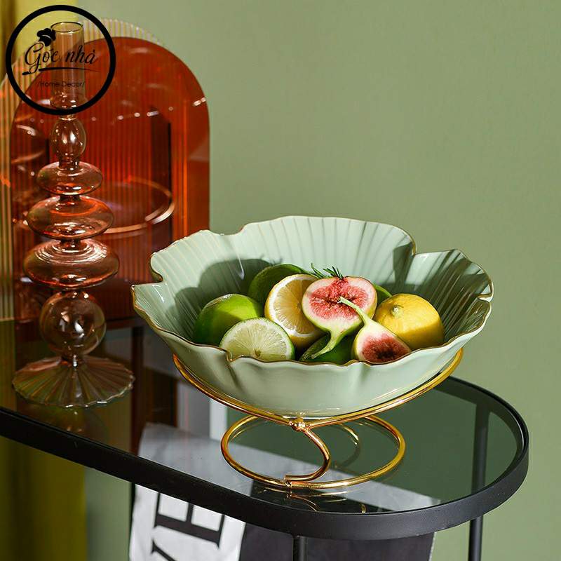 Khay trái cây floral khung thép