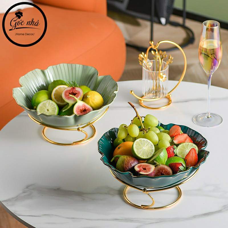 Khay trái cây floral khung thép