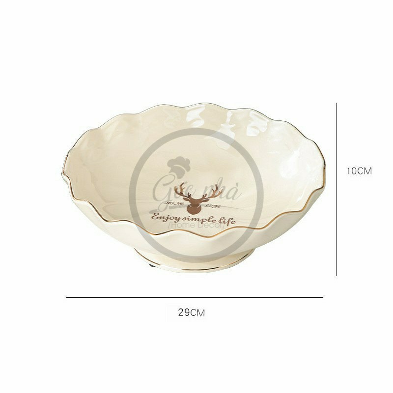 Khay trái cây chân sứ cao