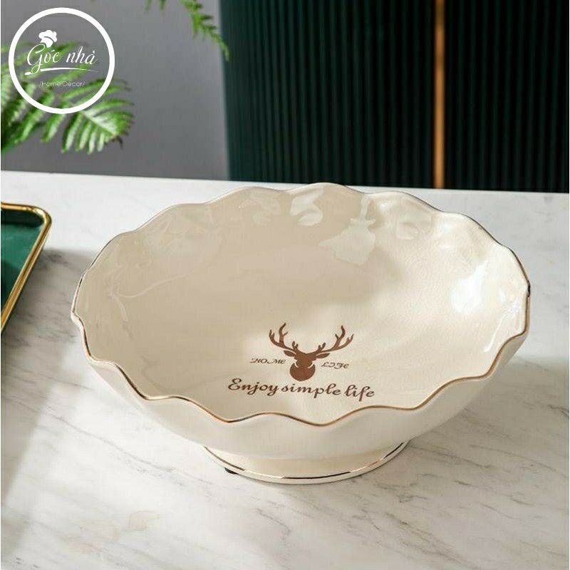 Khay trái cây chân sứ cao