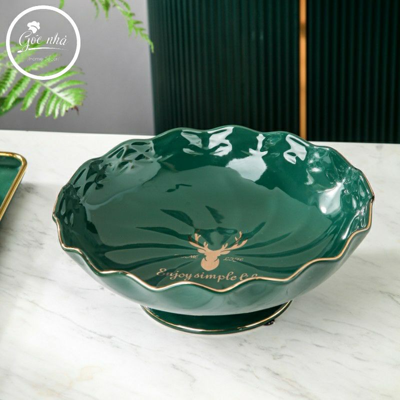 Khay trái cây chân sứ cao