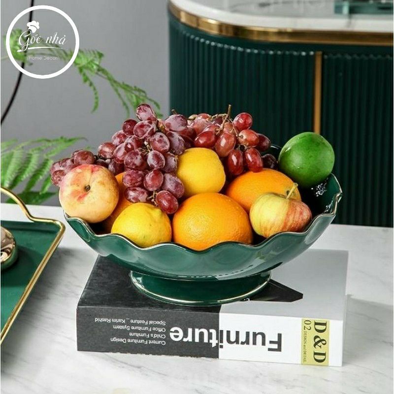 Khay trái cây chân sứ cao